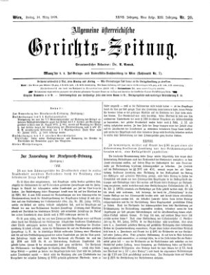 Allgemeine österreichische Gerichts-Zeitung Freitag 10. März 1876
