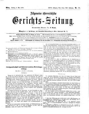 Allgemeine österreichische Gerichts-Zeitung Dienstag 2. Mai 1876