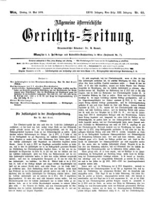 Allgemeine österreichische Gerichts-Zeitung Dienstag 16. Mai 1876