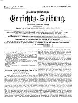 Allgemeine österreichische Gerichts-Zeitung Dienstag 19. Dezember 1876