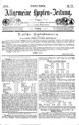 Allgemeine Hopfen-Zeitung Dienstag 1. Februar 1876