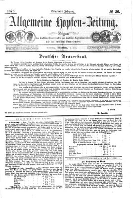 Allgemeine Hopfen-Zeitung Donnerstag 2. März 1876
