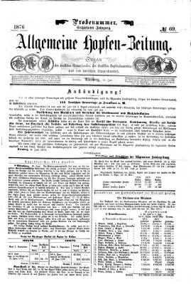 Allgemeine Hopfen-Zeitung Samstag 10. Juni 1876