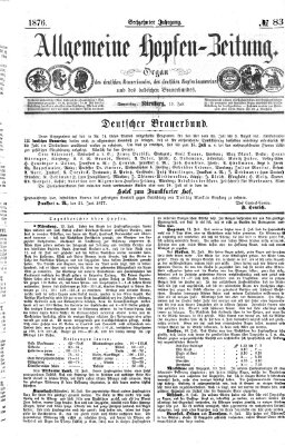 Allgemeine Hopfen-Zeitung Donnerstag 13. Juli 1876