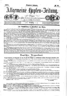 Allgemeine Hopfen-Zeitung Freitag 21. Juli 1876