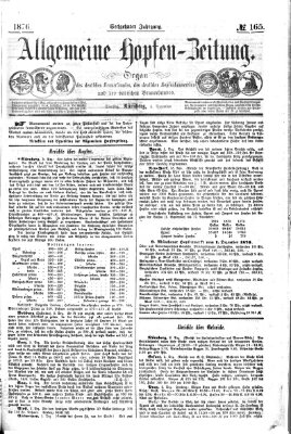 Allgemeine Hopfen-Zeitung Dienstag 5. Dezember 1876