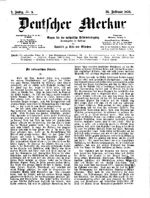 Deutscher Merkur Samstag 26. Februar 1876
