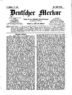 Deutscher Merkur Samstag 22. Juli 1876