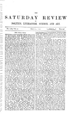 Saturday review Samstag 25. März 1876