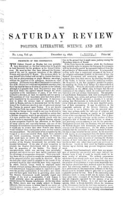 Saturday review Samstag 23. Dezember 1876