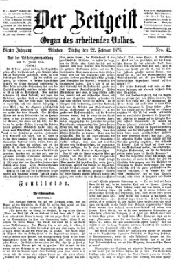 Der Zeitgeist Dienstag 22. Februar 1876