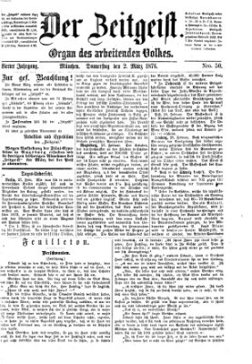 Der Zeitgeist Donnerstag 2. März 1876