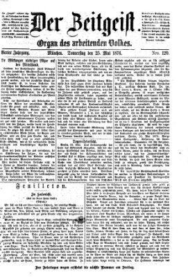 Der Zeitgeist Donnerstag 25. Mai 1876