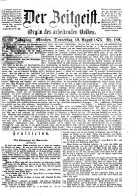 Der Zeitgeist Donnerstag 10. August 1876