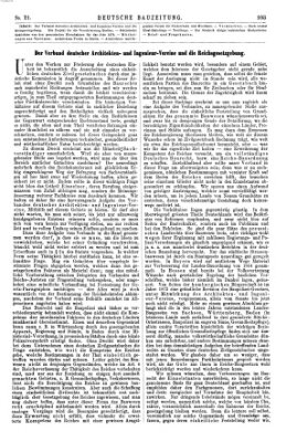 Deutsche Bauzeitung 〈Berlin〉 Samstag 11. März 1876