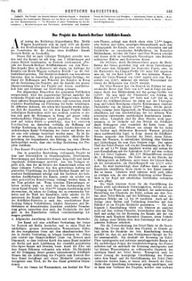 Deutsche Bauzeitung 〈Berlin〉 Samstag 1. April 1876