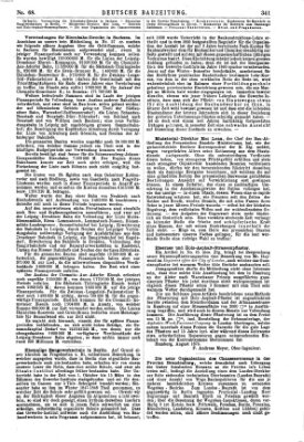 Deutsche Bauzeitung 〈Berlin〉 Mittwoch 23. August 1876