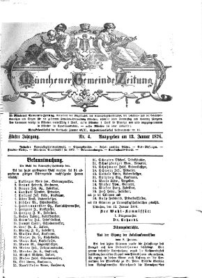 Münchener Gemeinde-Zeitung Donnerstag 13. Januar 1876