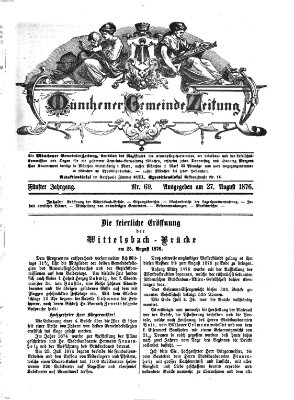 Münchener Gemeinde-Zeitung Sonntag 27. August 1876