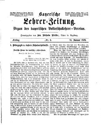 Bayerische Lehrerzeitung Freitag 14. Januar 1876
