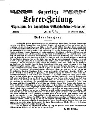 Bayerische Lehrerzeitung Freitag 13. Oktober 1876