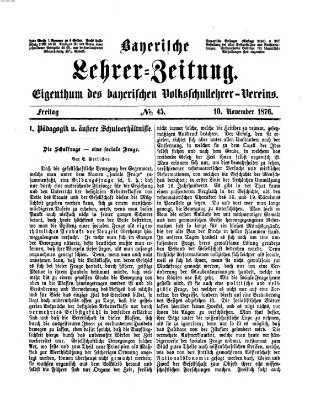 Bayerische Lehrerzeitung Freitag 10. November 1876