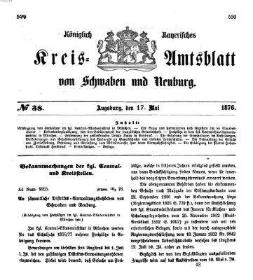 Königlich Bayerisches Kreis-Amtsblatt von Schwaben und Neuburg Mittwoch 17. Mai 1876