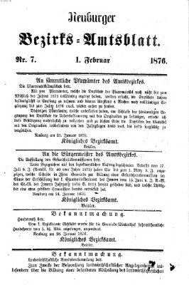 Neuburger Bezirks-Amtsblatt Dienstag 1. Februar 1876