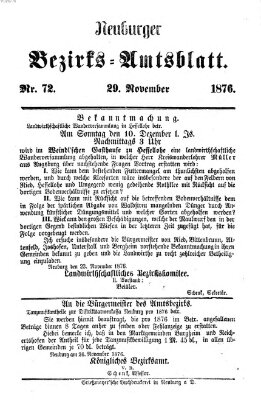 Neuburger Bezirks-Amtsblatt Mittwoch 29. November 1876