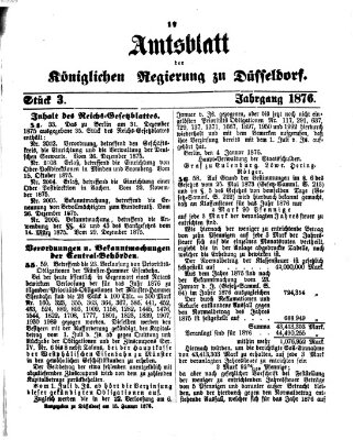 Amtsblatt für den Regierungsbezirk Düsseldorf Samstag 15. Januar 1876