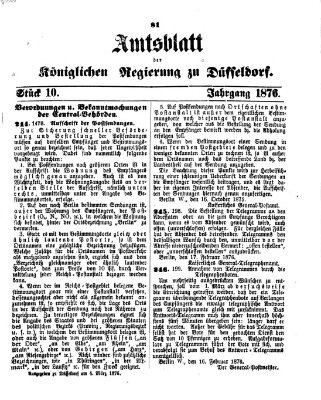 Amtsblatt für den Regierungsbezirk Düsseldorf Samstag 4. März 1876