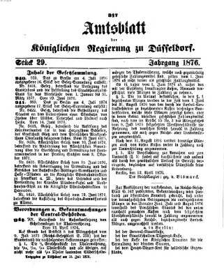 Amtsblatt für den Regierungsbezirk Düsseldorf Samstag 15. Juli 1876