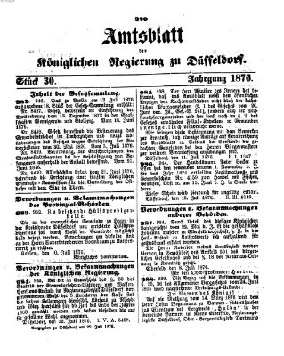 Amtsblatt für den Regierungsbezirk Düsseldorf Samstag 22. Juli 1876