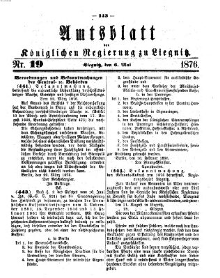 Amts-Blatt der Preußischen Regierung zu Liegnitz Samstag 6. Mai 1876