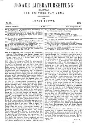 Jenaer Literaturzeitung Samstag 3. Juni 1876