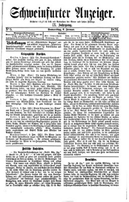 Schweinfurter Anzeiger Donnerstag 6. Januar 1876