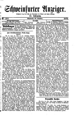 Schweinfurter Anzeiger Mittwoch 25. Oktober 1876