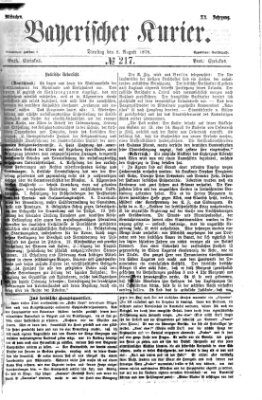 Bayerischer Kurier Dienstag 8. August 1876