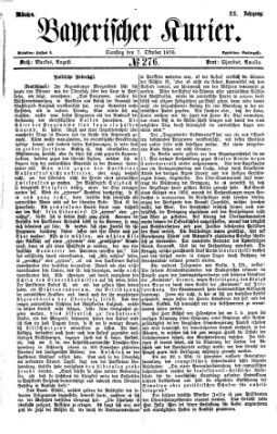Bayerischer Kurier Samstag 7. Oktober 1876