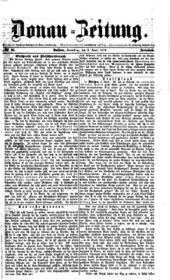 Donau-Zeitung Samstag 8. April 1876