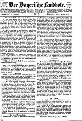 Der Bayerische Landbote Sonntag 9. Januar 1876