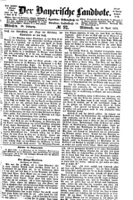 Der Bayerische Landbote Mittwoch 19. April 1876