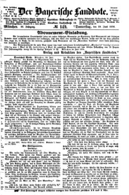 Der Bayerische Landbote Donnerstag 29. Juni 1876