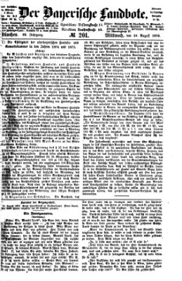 Der Bayerische Landbote Mittwoch 30. August 1876