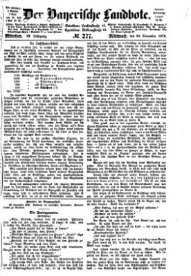 Der Bayerische Landbote Mittwoch 29. November 1876