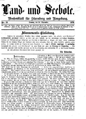 Land- und Seebote Sonntag 24. September 1876
