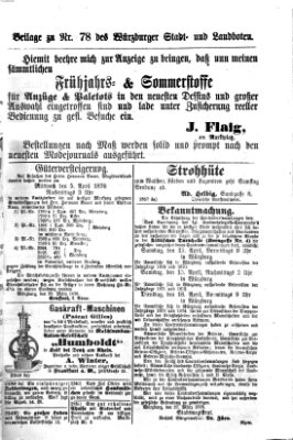 Würzburger Stadt- und Landbote Freitag 31. März 1876
