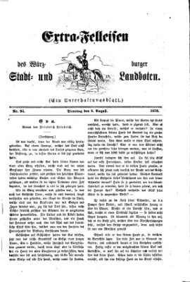 Extra-Felleisen (Würzburger Stadt- und Landbote) Dienstag 8. August 1876