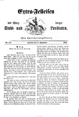 Extra-Felleisen (Würzburger Stadt- und Landbote) Sonntag 17. September 1876