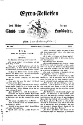 Extra-Felleisen (Würzburger Stadt- und Landbote) Dienstag 5. Dezember 1876